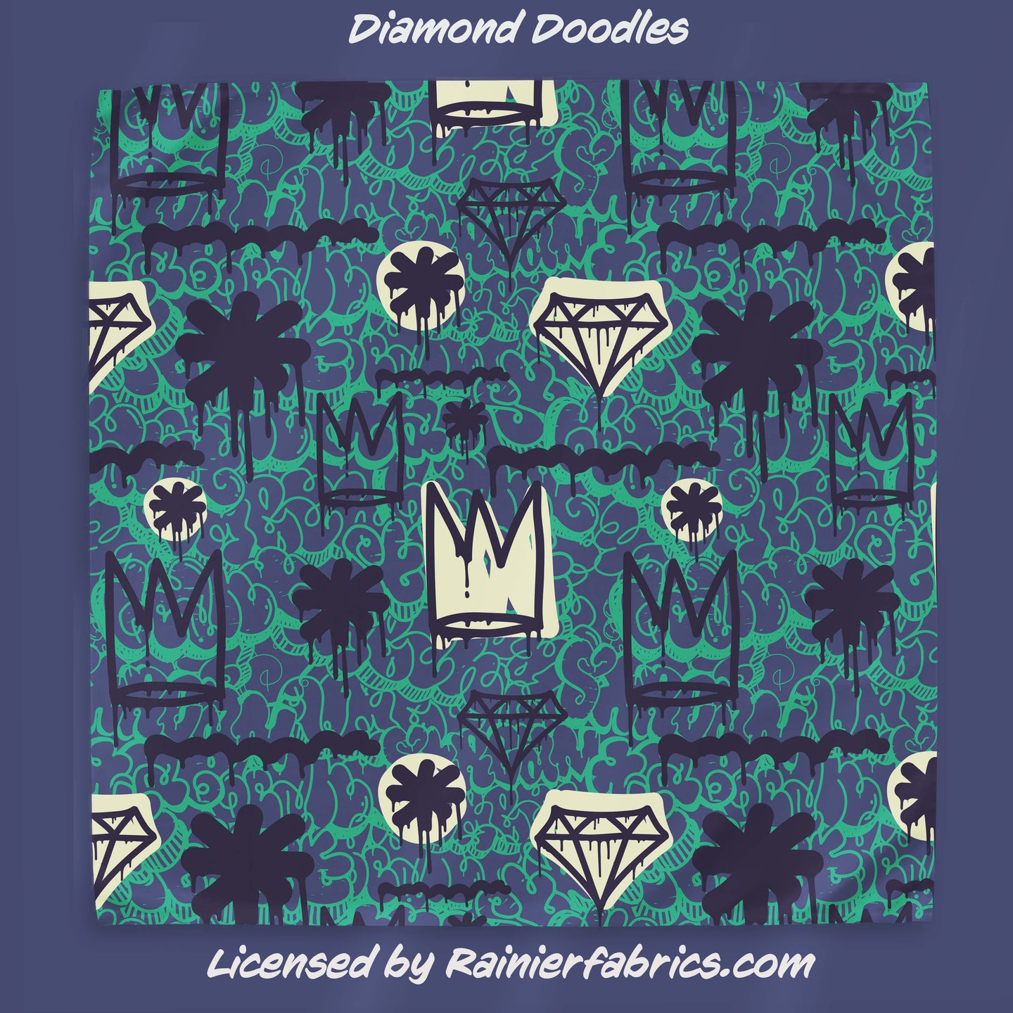 Diamond Doodles - 2-5 day TAT - Order by 1/2 yard; Blankets and towels available too