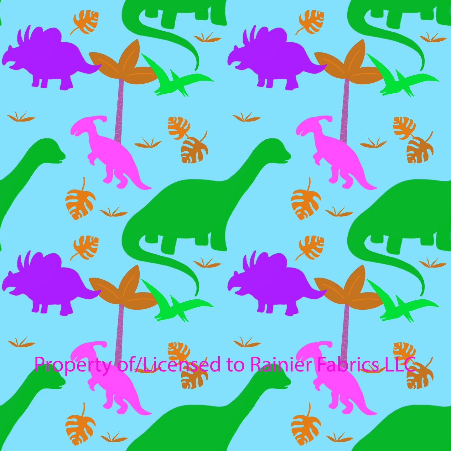 Dinosaurs by Nina with color variations and solids  - Order by half yard - See below for instructions on ordering and base fabrics