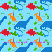 Load image into Gallery viewer, Dinosaurs by Nina with color variations and solids  - Order by half yard - See below for instructions on ordering and base fabrics
