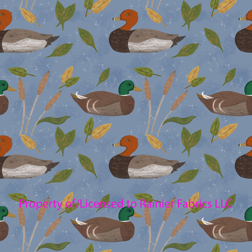 Mallard Ducks by Artist Nina - Variations! Order by half yard - See below for instructions on ordering and base fabrics