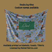Load image into Gallery viewer, Mallard Ducks by Nina with color options - Blanket
