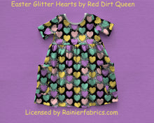 Load image into Gallery viewer, Easter Glitter Hearts by Red Dirt Queen - 2-5 day turnaround - Order by 1/2 yard; Description of bases below
