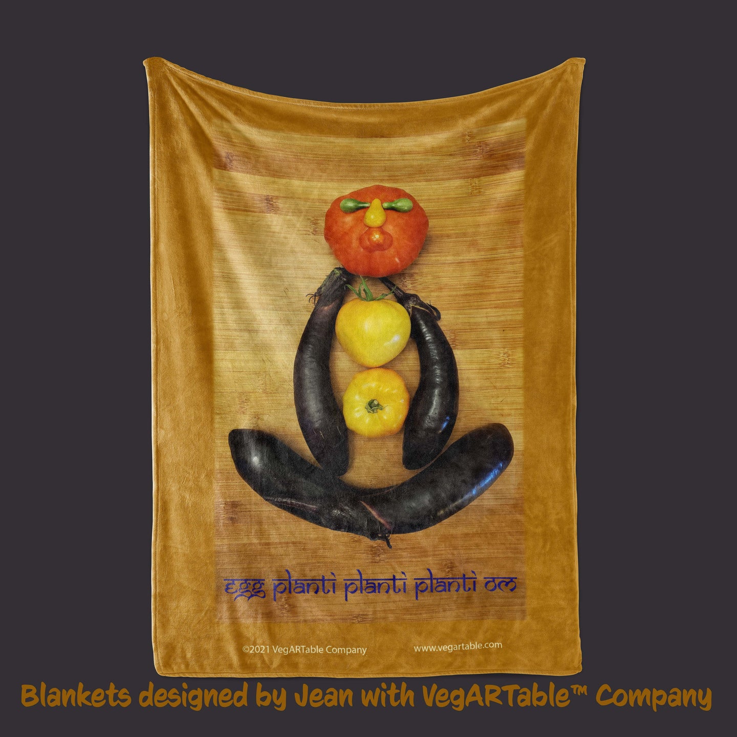 Egg Planti Blanket designed by Jean with VegARTable™ Company