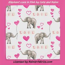 Load image into Gallery viewer, Elephant Love - part of Valentines Day Collection from Cate and Rainn - TAT 2-5 Days (Turn around time) - Order by 1/2 yard; Description of bases below
