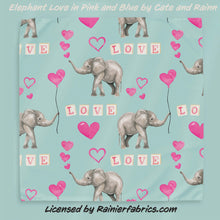 Load image into Gallery viewer, Elephant Love - part of Valentines Day Collection from Cate and Rainn - TAT 2-5 Days (Turn around time) - Order by 1/2 yard; Description of bases below
