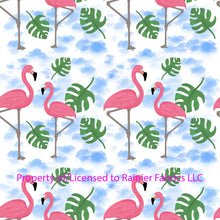 Load image into Gallery viewer, Flamingos with solids- by Nina  - Order by half yard - See below for instructions on ordering and base fabrics

