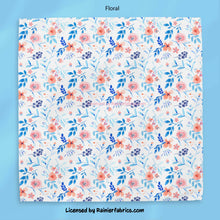 Load image into Gallery viewer, Flowers with blue leaves- 2-5 business days to ship - Order by 1/2 yard
