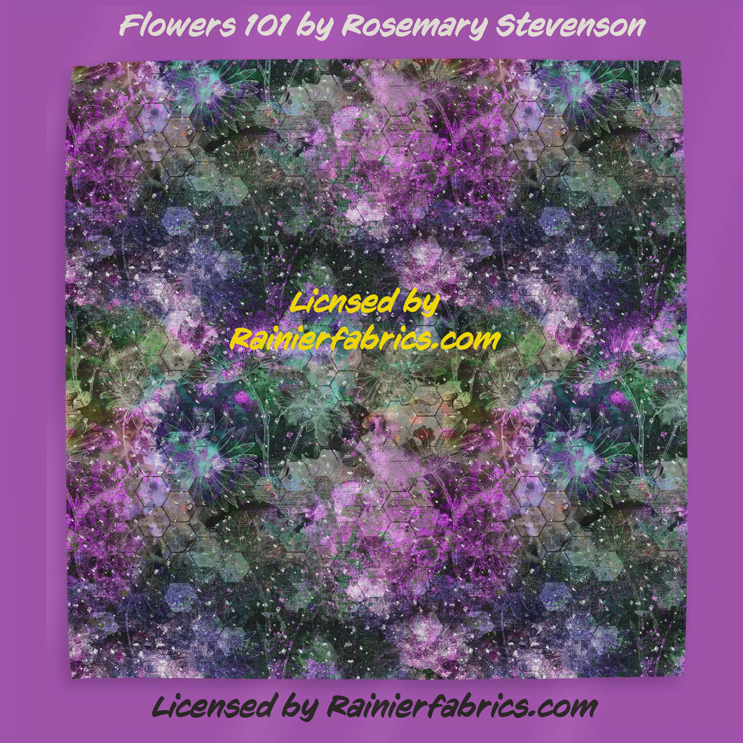 Flowers 101 by Rosemary Stevenson - TAT 2-5 Days (Turn around time) - Order by 1/2 yard; Description of bases below