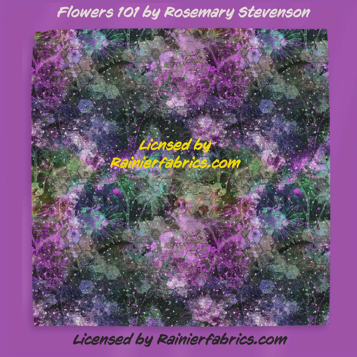 Flowers 101 by Rosemary Stevenson - TAT 2-5 Days (Turn around time) - Order by 1/2 yard; Description of bases below