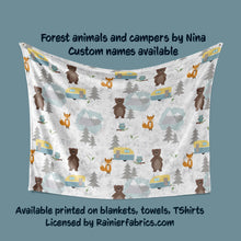 Load image into Gallery viewer, Forest Animals and Camper by Nina - Blanket
