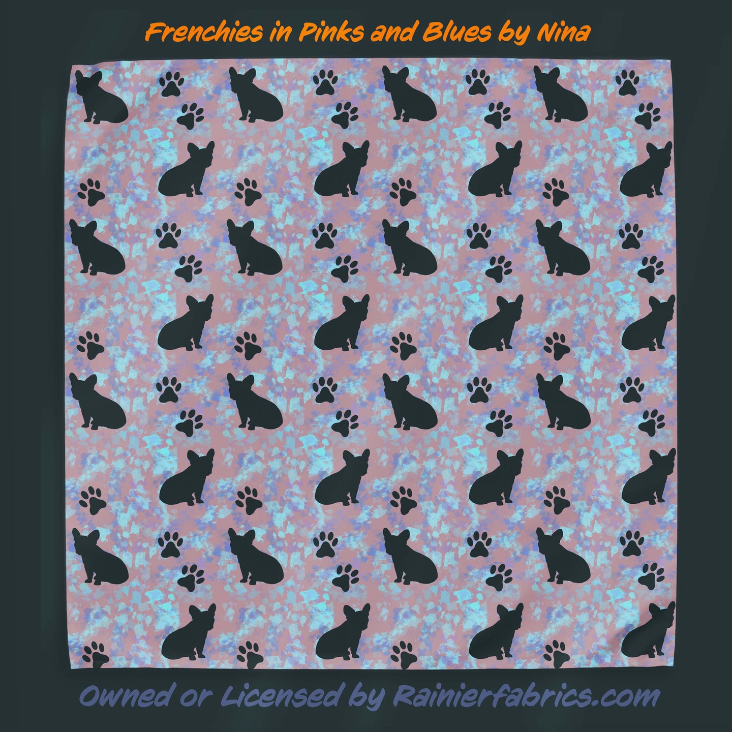 French Bulldogs Frenchies by Nina - 2-5 day turnaround - Order by 1/2 yard; Description of bases below