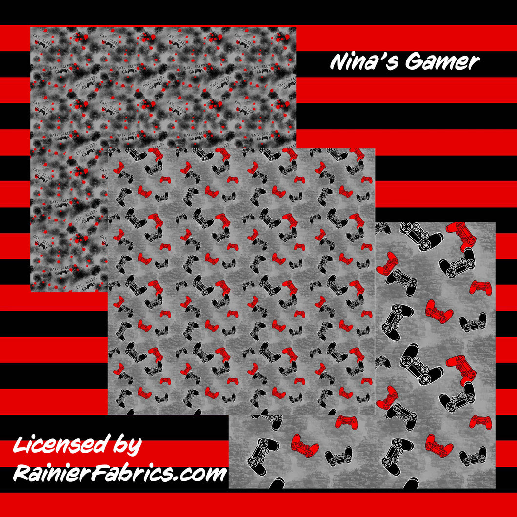 Nina's Gamer Collection Collection  - 2-5 day turnaround - Order by 1/2 yard; Description of bases below