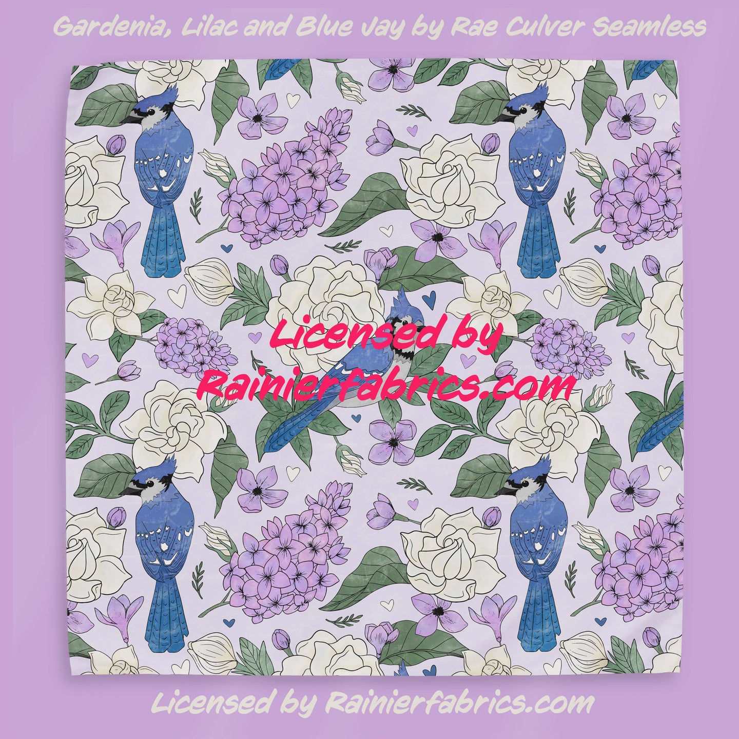 Gardenia Lilac Blue Jay Purple by Rae Culver Seamless - 2-5 business days to ship - Order by 1/2 yard