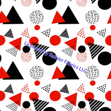 Load image into Gallery viewer, Geo Red and Black by Nina with options  - Order by half yard - See below for instructions on ordering and base fabrics
