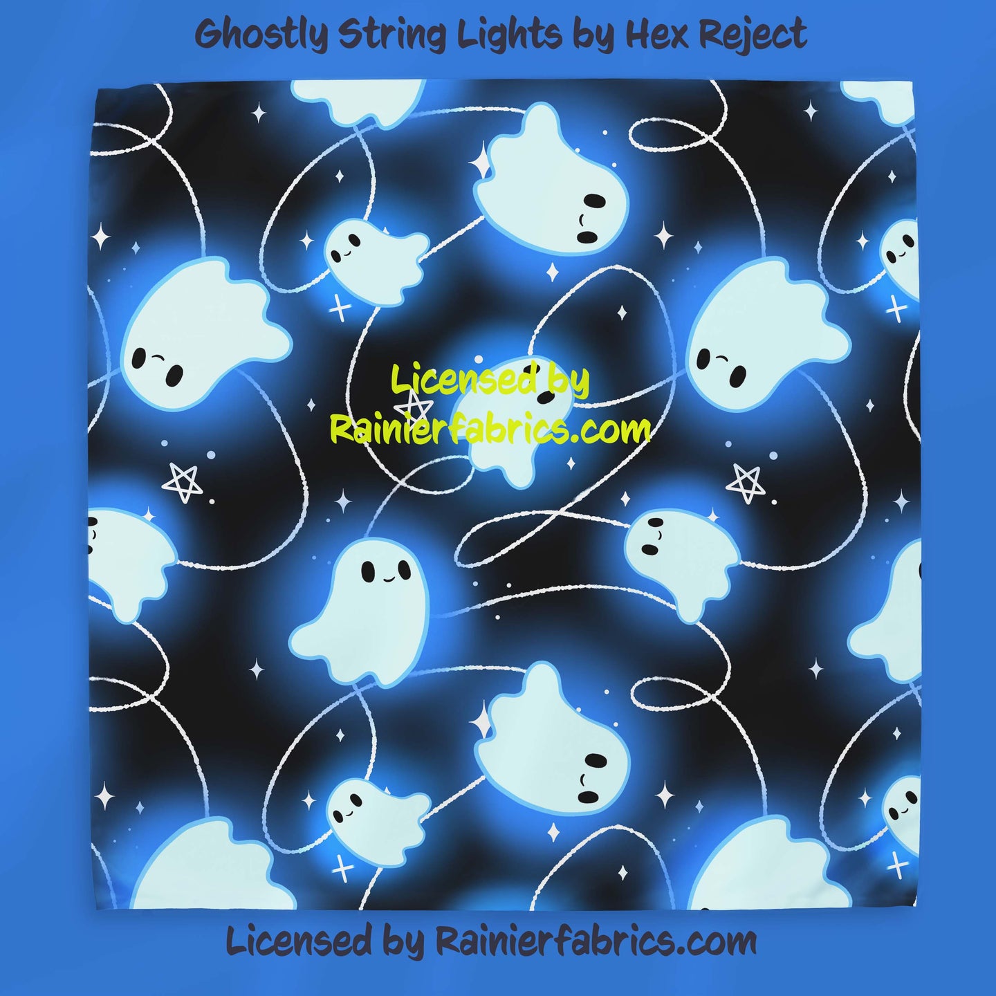 Ghostly String Lights by Hex Reject - TAT 2-5 Days (Turn around time) - Order by 1/2 yard; Description of bases below