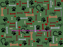 Load image into Gallery viewer, Dog Lover Woof Woof by Nina - Fabric by the Half Yard - Description of bases below
