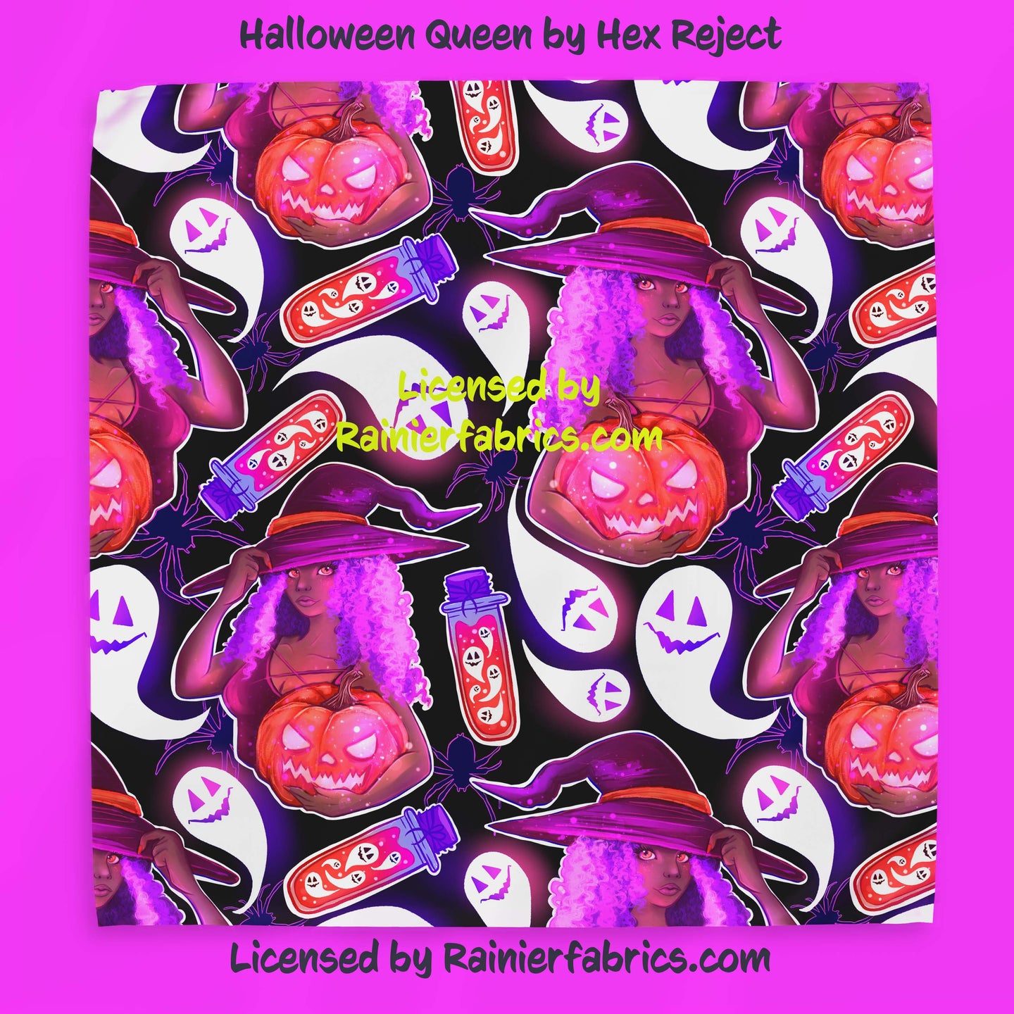 Halloween Queen by Hex Reject - TAT 2-5 Days (Turn around time) - Order by 1/2 yard; Description of bases below