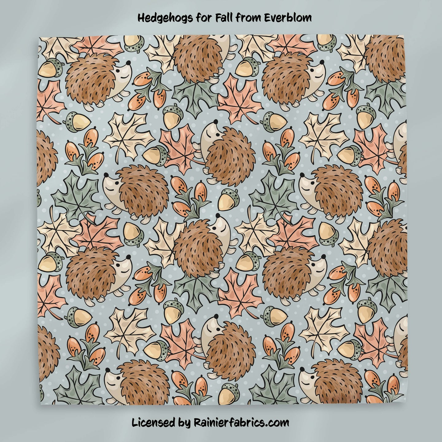 Hedgehogs ready for Fall by Everbloom - 2-5 day TAT - Order by 1/2 yard; Blankets and towels available too