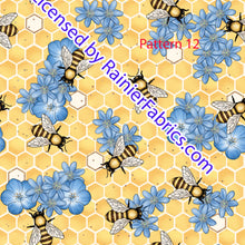 Load image into Gallery viewer, Bees, Sunflowers and Happiness with lots of options - Order by half yard -instructions below on base fabrics
