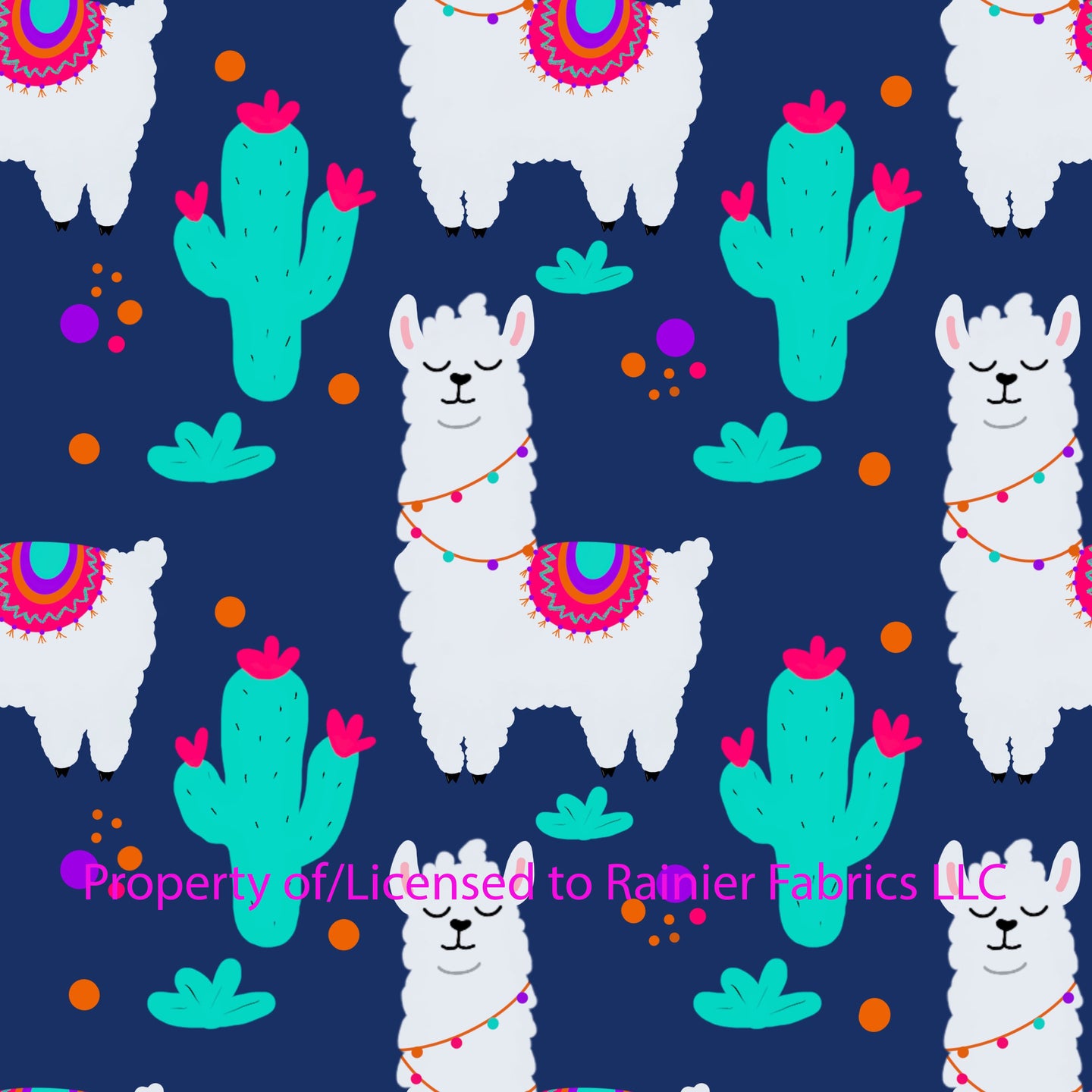 Llamas by Artist Nina - Variations! Order by half yard - See below for instructions on ordering and base fabrics