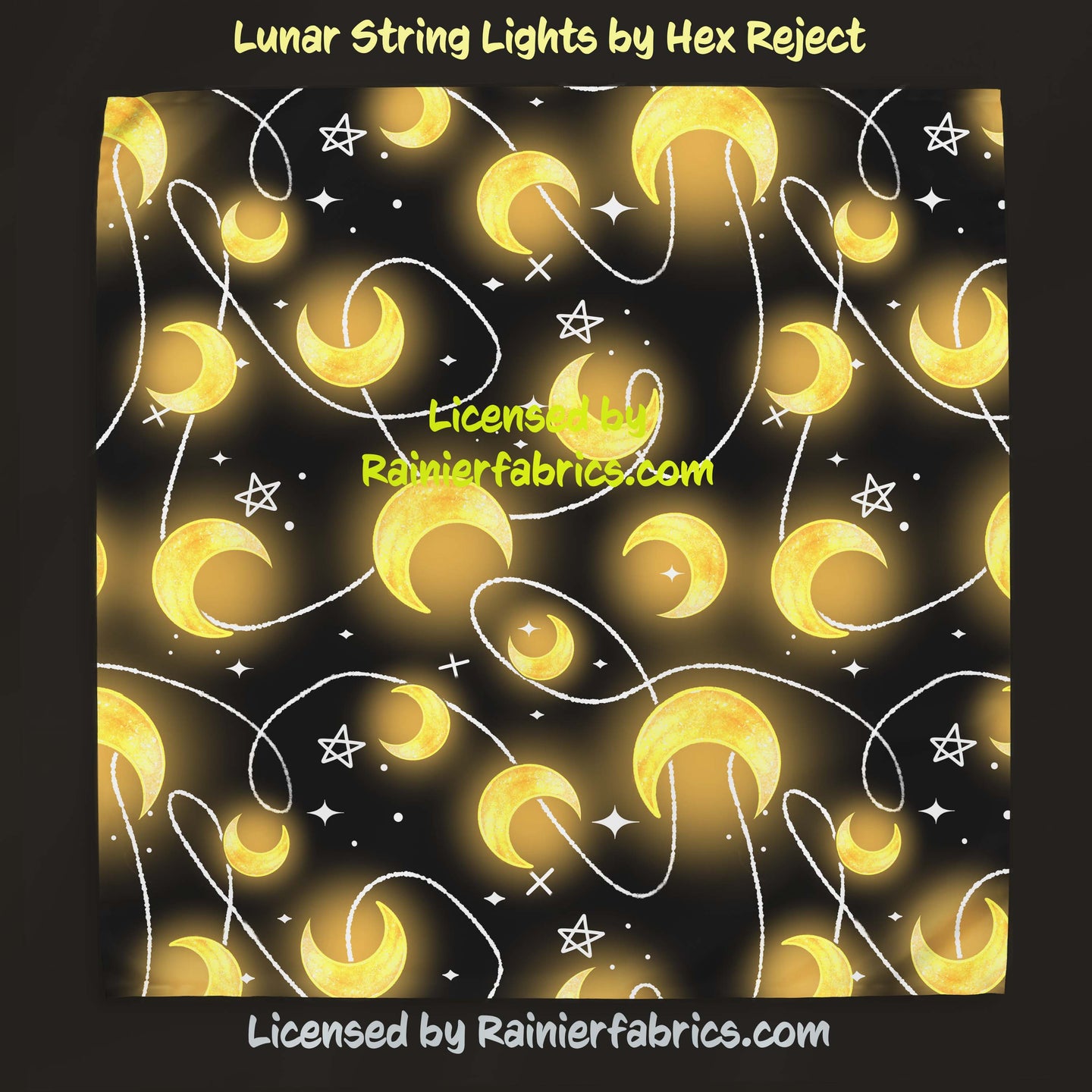 Lunar String Lights by Hex Reject - TAT 2-5 Days (Turn around time) - Order by 1/2 yard; Description of bases below