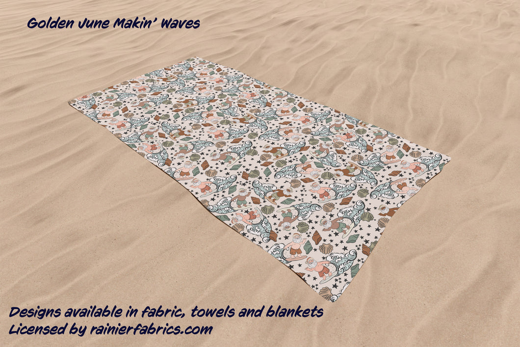 Makin' Waves - designed by Golden June - (Santa / Christmas) Order by 1/2 yard; Description of bases below