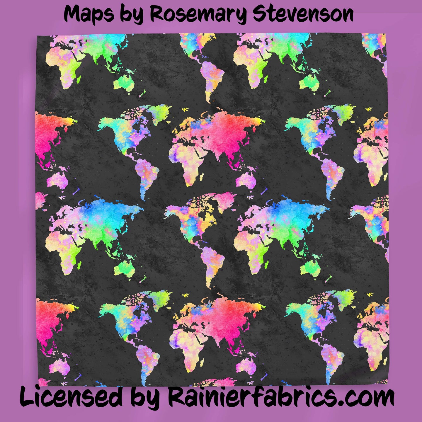 Maps by Rosemary Stevenson- 2-5 day turnaround - Order by 1/2 yard; Description of bases below