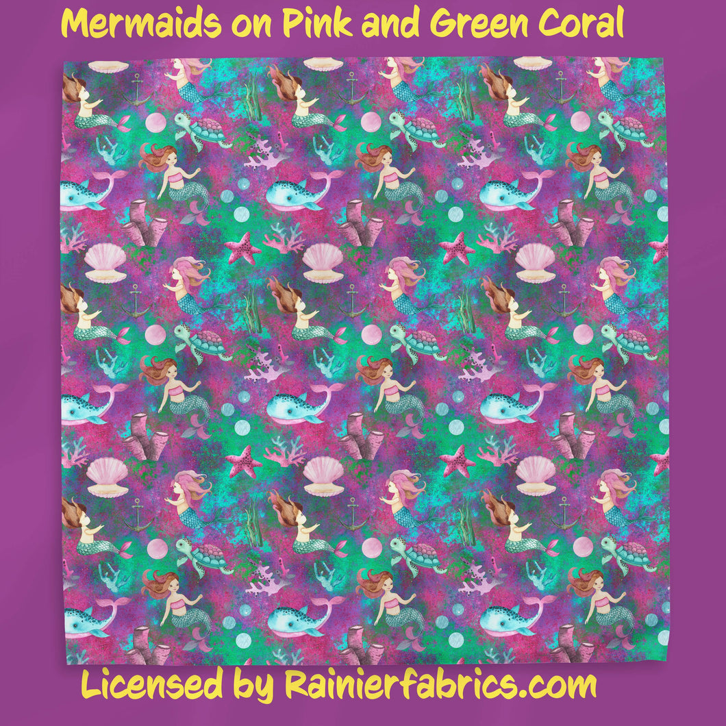 Mermaids Under the Sea with Background Options - 2-5 day turnaround - Order by 1/2 yard; Description of bases below