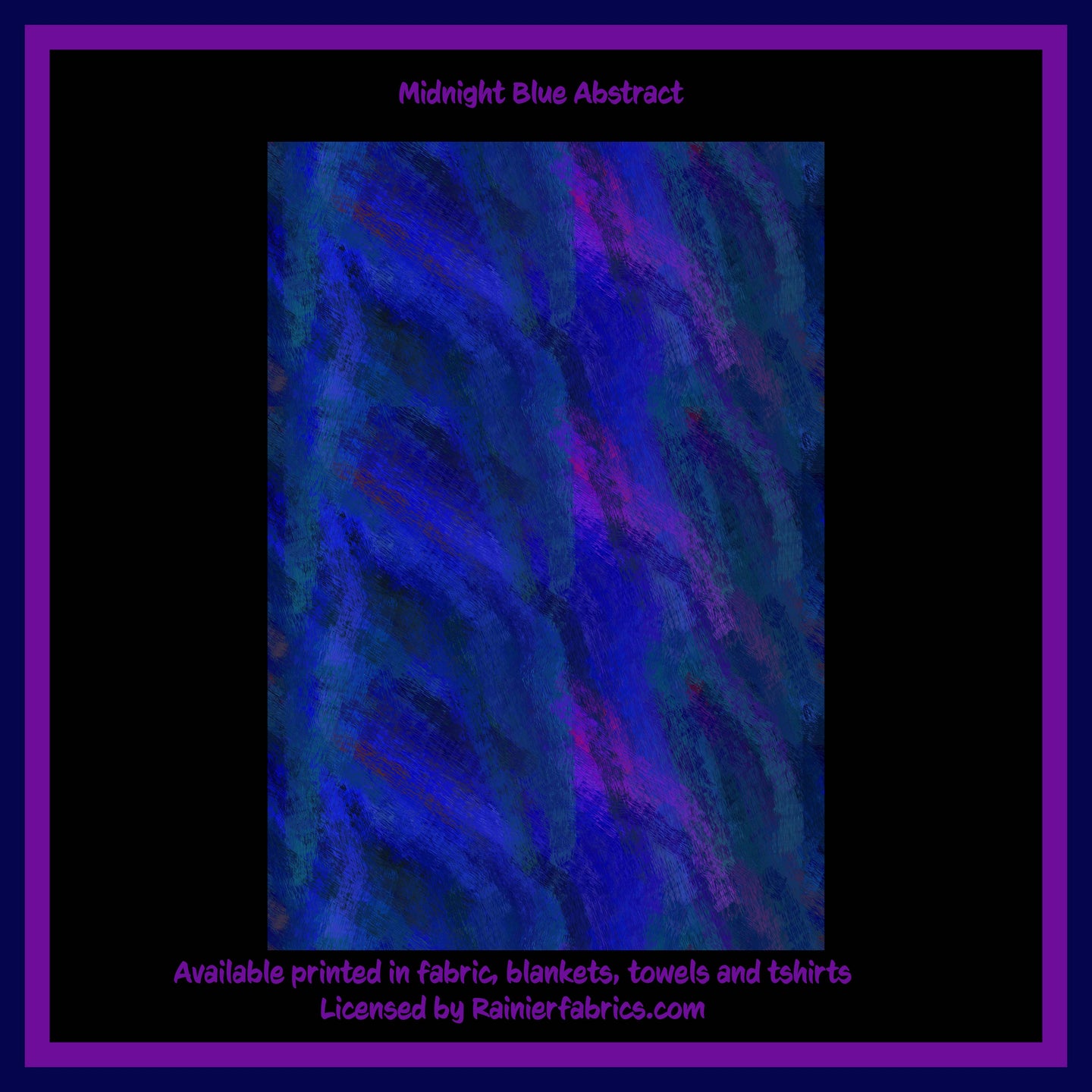 Midnight Blue Abstract - 2-5 day turnaround - Order by 1/2 yard; Description of bases below