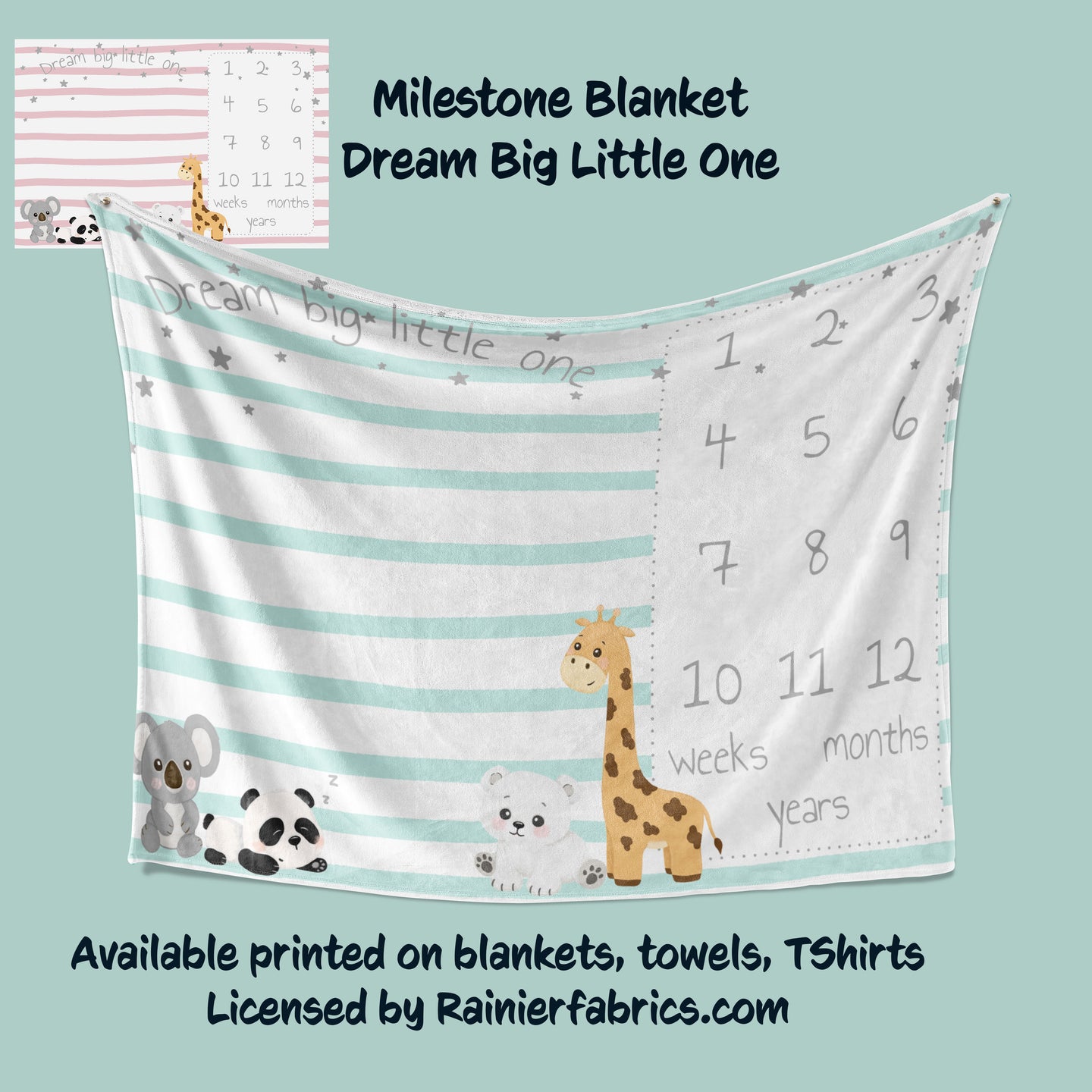 Milestone Baby Blanket Dream Big Little One - Blanket