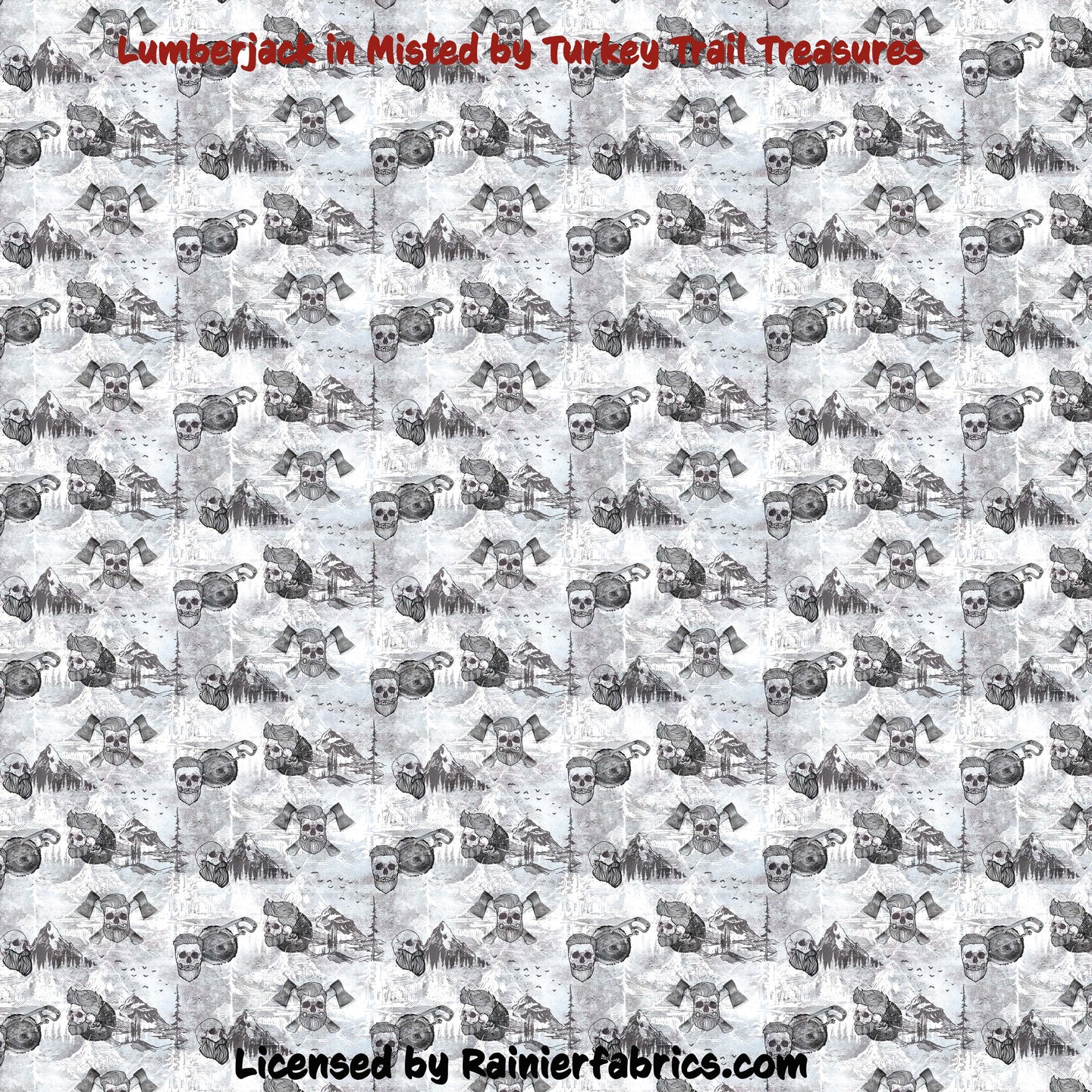 Lumberjacks by Turkey Trail Treasures in Scarlett and Misted - 2-5 day turnaround - Order by 1/2 yard; Description of bases below