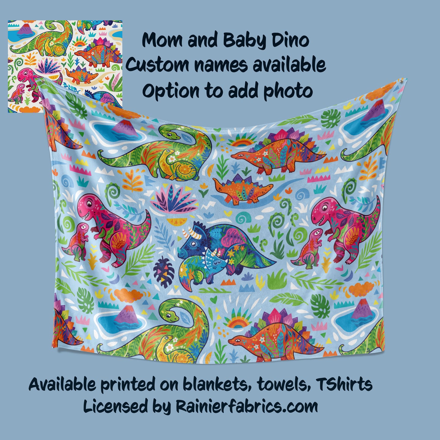 Mom and Baby Dino - Blanket