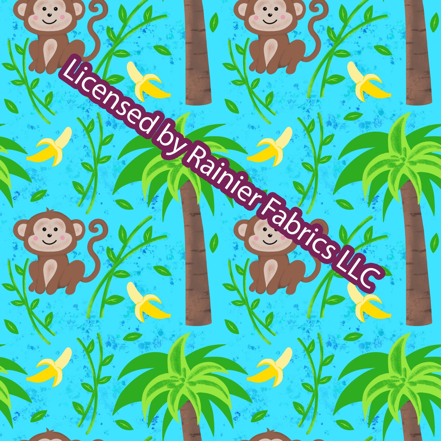 Monkeys by Artist Nina - Variations! Order by half yard - See below for instructions on ordering and base fabrics