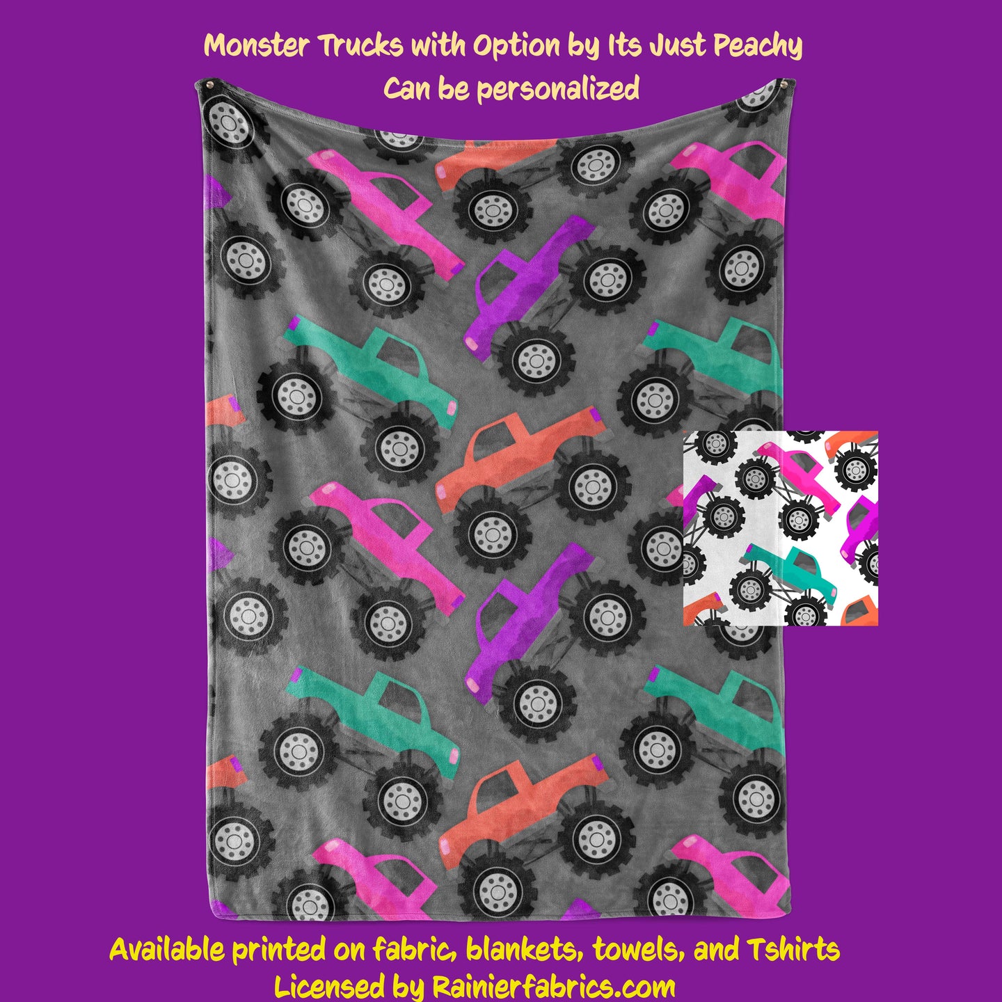 Monster Trucks by Its Just Peachy - Blanket