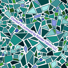 Load image into Gallery viewer, Teal Mosaic Collection with color variations from Sarah  - Order by half yard - See below for instructions on ordering and base fabrics
