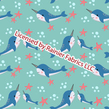 Load image into Gallery viewer, Narwhal by Nina - options with matching solids - Order by half yard - See below for instructions on ordering and base fabrics
