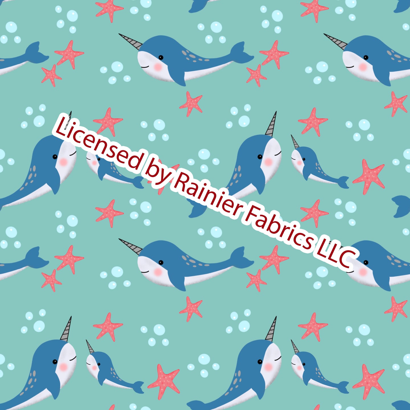 Narwhal by Nina - options with matching solids - Order by half yard - See below for instructions on ordering and base fabrics