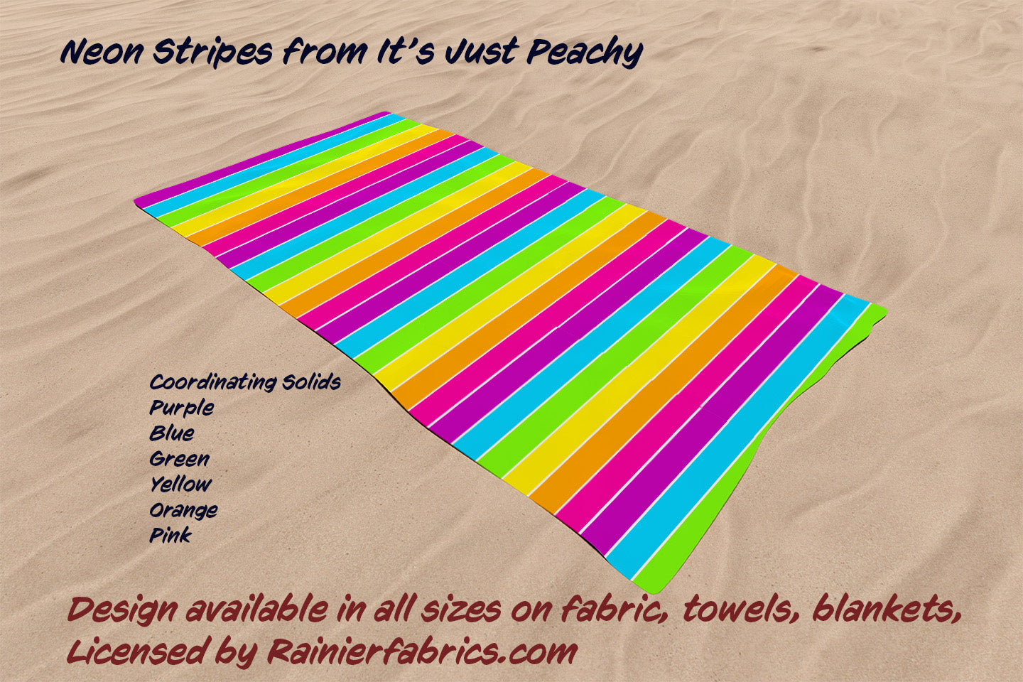 Neon Stripes from It's Just Peachy Designs - 2-5 day turnaround - Order by 1/2 yard; Description of bases below
