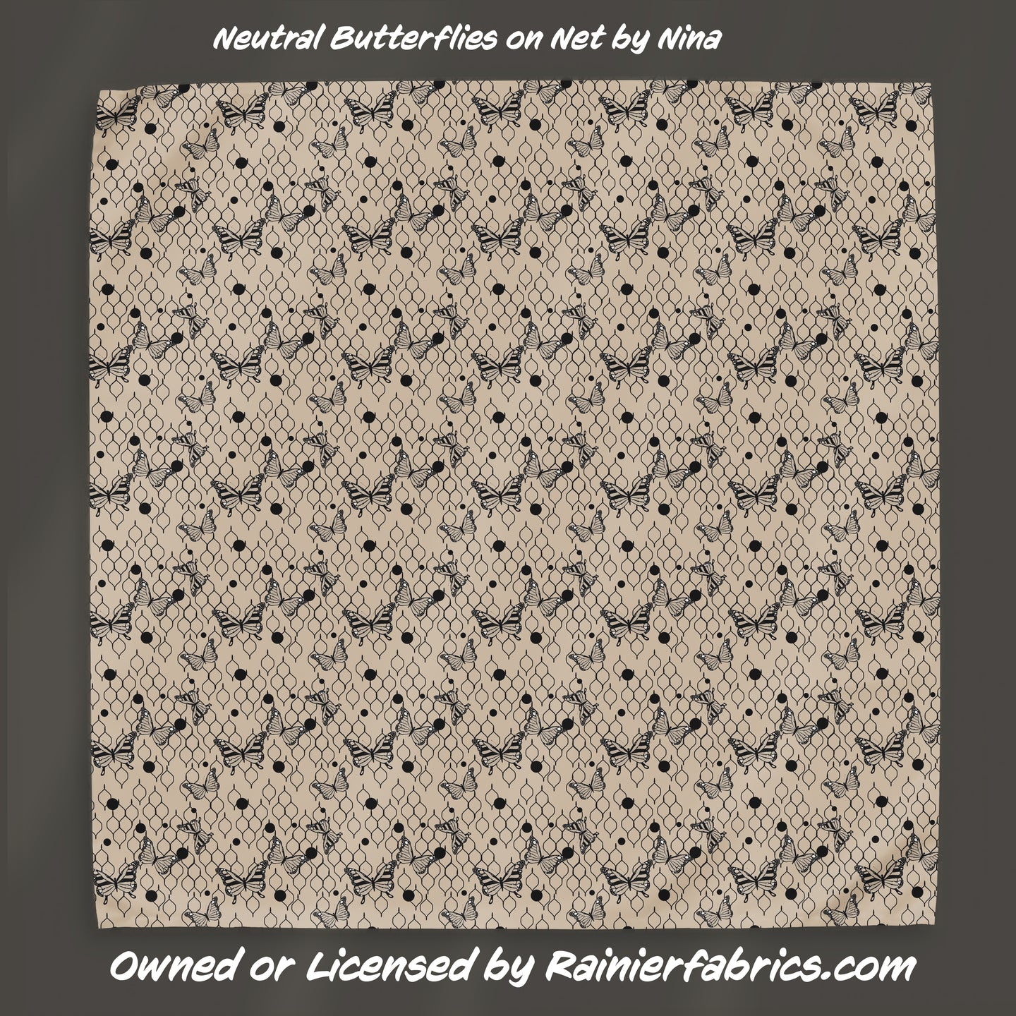 Neutral Butterflies by Nina - 2-5 day turnaround - Order by 1/2 yard; Description of bases below