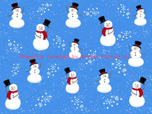 Load image into Gallery viewer, Snowmen - snowboys and snowgirls fabric by Nina - WE SELL BY HALF YARD! - If you need 1 yard, order 2 - Link at top of page for base descriptions
