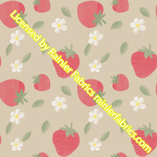 Load image into Gallery viewer, Strawberries and Flowers by Nina - Order by half yard - See below for instructions on ordering and base fabrics
