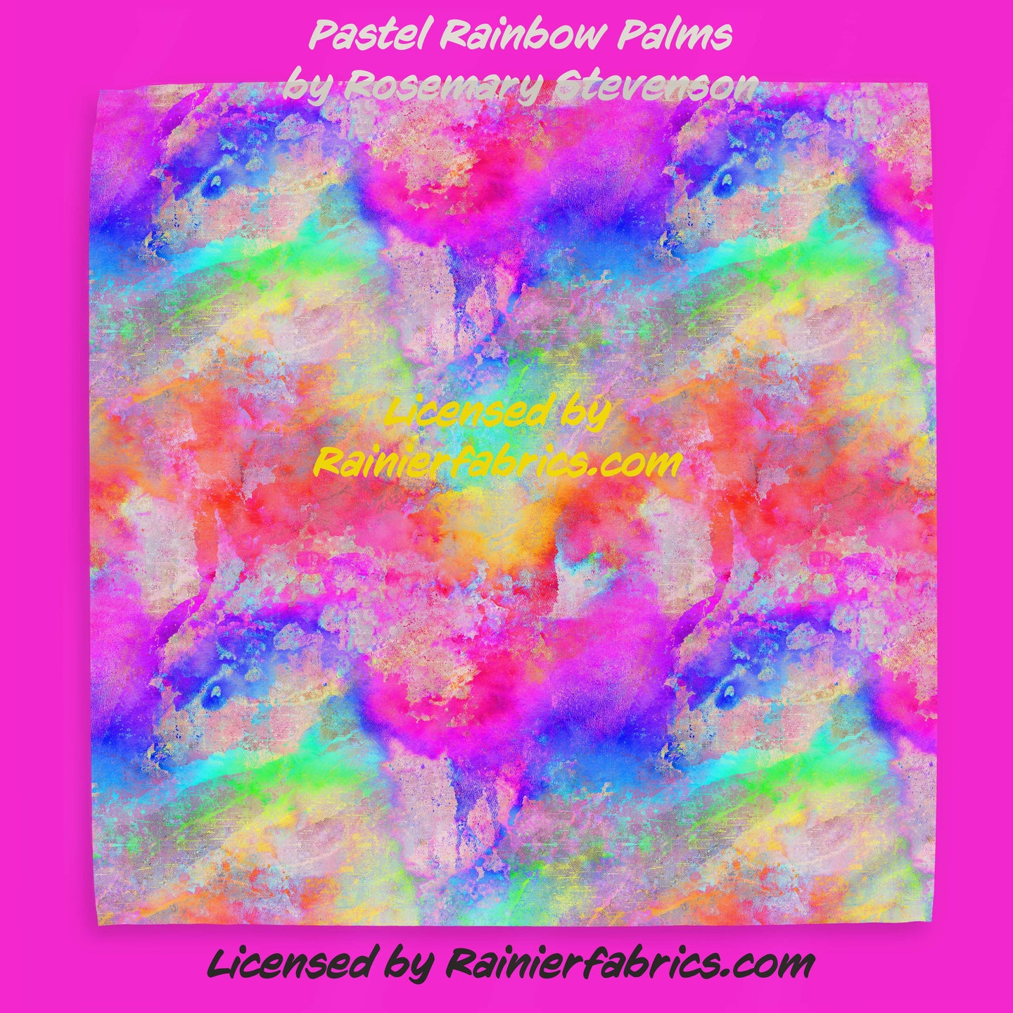Pastel Rainbow Palms by Rosemary Stevenson - TAT 2-5 Days (Turn around time) - Order by 1/2 yard; Description of bases below