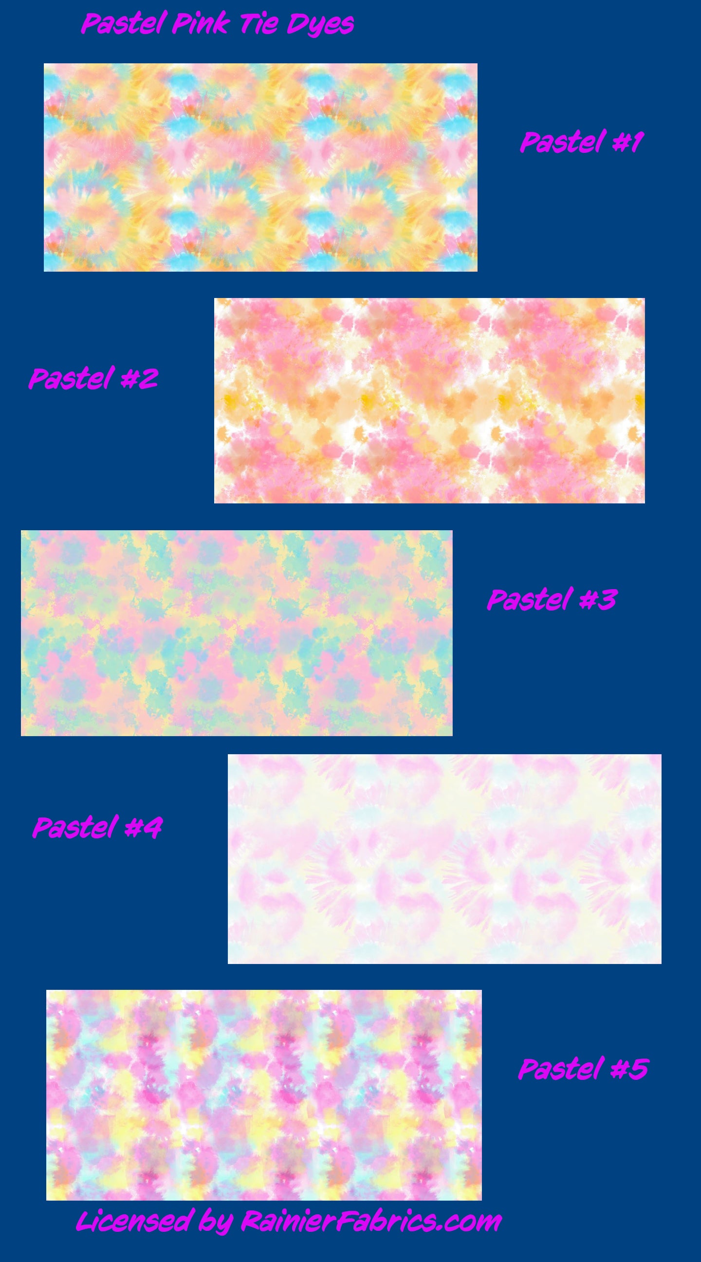 Pastel Pink Tie Dye Collection  - 2-5 day turnaround - Order by 1/2 yard; Description of bases below