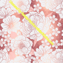 Load image into Gallery viewer, Rose Gold Floral - Order by half yard -instructions below on base fabrics
