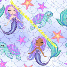 Load image into Gallery viewer, Mermaid Dolls Collection - Order by half yard -instructions below on base fabrics
