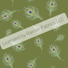 Load image into Gallery viewer, Peacocks with Panel and Stripes from Nina - 2-5 day turnaround - Order by 1/2 yard; Description of bases below
