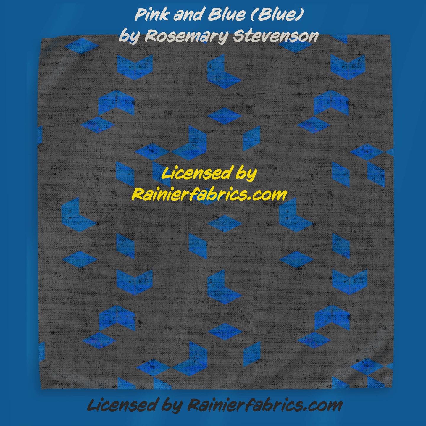 Pink and Blue on Gray with Option - by Rosemary Stevenson - TAT 2-5 Days (Turn around time) - Order by 1/2 yard; Description of bases below
