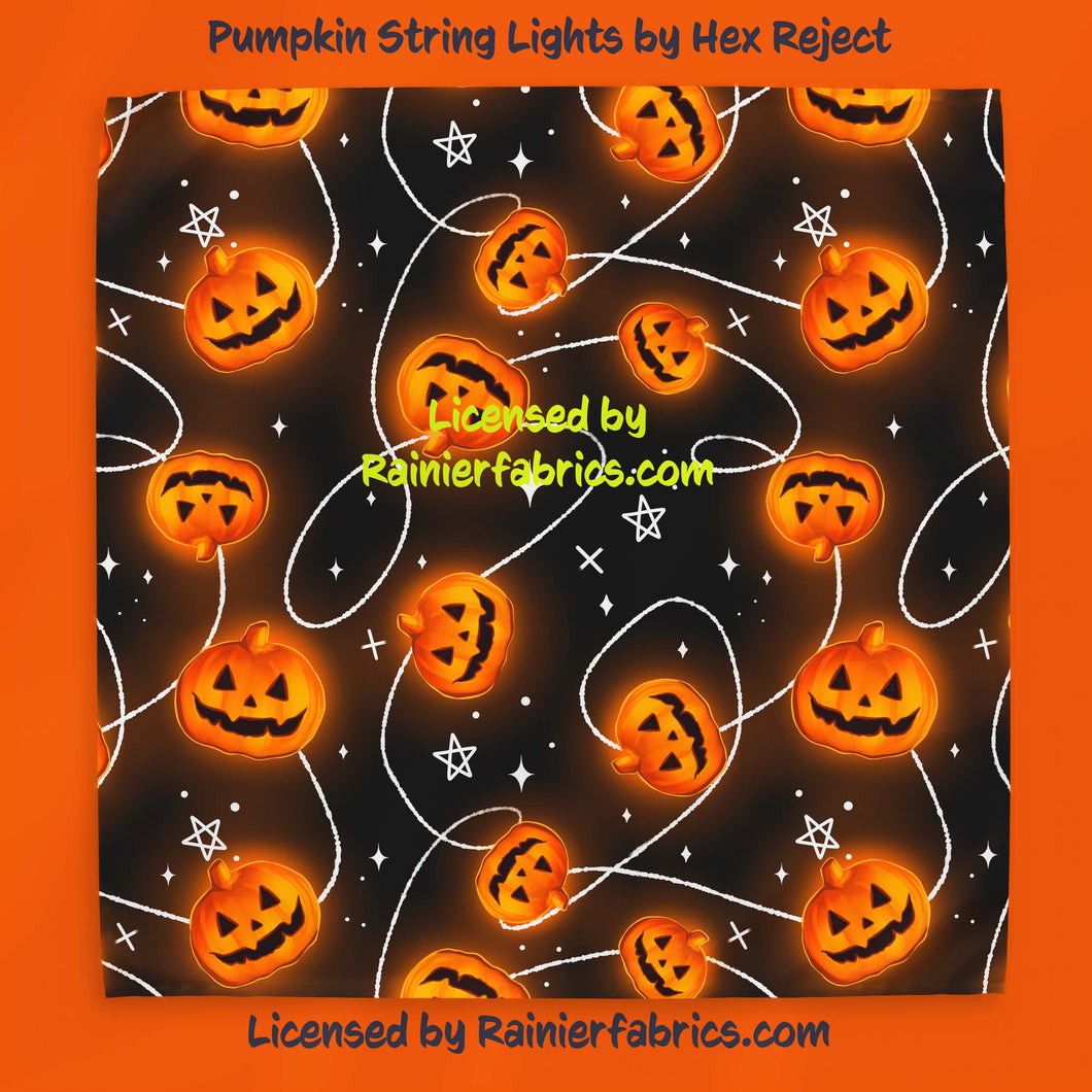 Pumpkin String Lights by Hex Reject - TAT 2-5 Days (Turn around time) - Order by 1/2 yard; Description of bases below