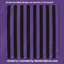 Load image into Gallery viewer, Purple and Black Stripes - 2-5 day turnaround - Order by 1/2 yard; Description of bases below
