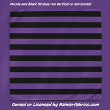 Load image into Gallery viewer, Purple and Black Stripes - 2-5 day turnaround - Order by 1/2 yard; Description of bases below
